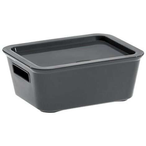 Boîte de rangement grise polyproylène 1,18 L Cep Bella - Lot de 6