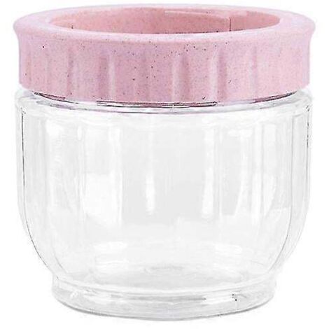 Boîte de rangement hermétique en plastique avec couvercle pour aliments secs, flocons d'avoine et riz (taille S, rose)