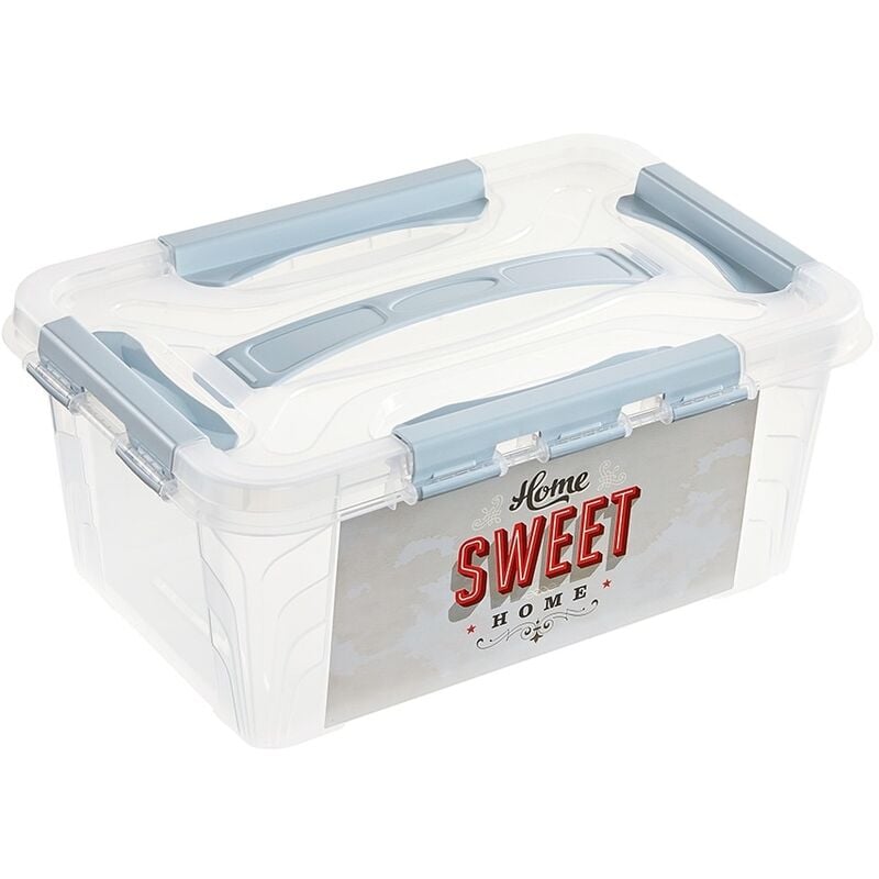 Boîte de rangement home sweet home 29 x 19 x 12,4, bleu