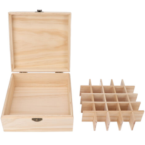 Boîte de Rangement Huiles Essentielles en Pin Naturel Portable Détachable Sécurisée pour Voyage Maison