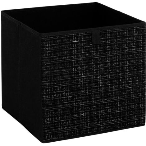 Boîte de Rangement Imprimé "Tweed" 31x31cm Noir