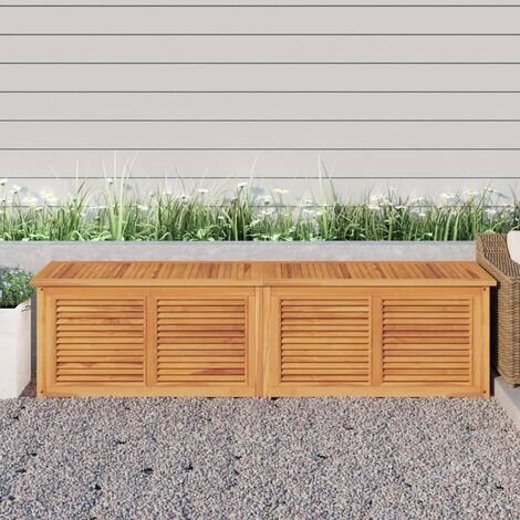 Boîte de rangement jardin  Coffre de rangement  et sac 200x50x53 cm bois massif teck 66364