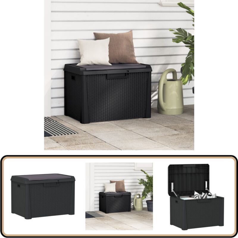 Vidaxl - Boîte de rangement jardin coussin de siège anthracite 125 l pp - Boîte De Rangement Jardin - Coffre De Rangement Extérieur - Rangement