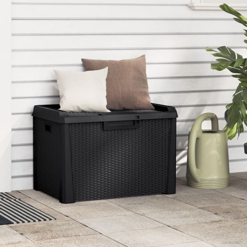 Boîte de rangement de jardin anthracite 125 L PP vidaXL