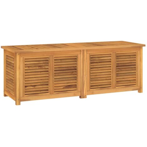 Boîte de rangement jardin et sac 150x50x53 bois massif teck