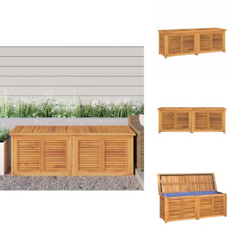 Boîte de rangement jardin et sac 150x50x55 cm bois massif teck - Coffre De Jardin - Rangement Extérieur - Meuble De Jardin - Bois De Teck - Coffre À Outils