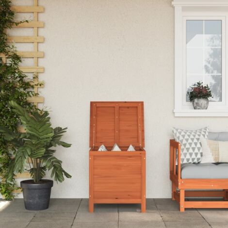 Boîte de rangement jardin marron 50x49x56,5 bois massif sapin