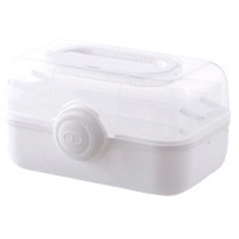 Boîte de Rangement Médicaments en Plastique Multiniveaux Grande Capacité, Armoire à Pharmacie Blanche pour Maison (Taille Moyenne)