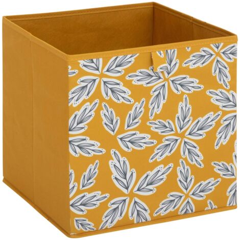 Boîte de rangement mix 'n' modul motif folia jaune 31x31cm - 5five