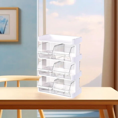 Boîte de rangement multi-niveaux pour sachets de thé et capsules - Design robuste et transparent, gain de place idéal bureau et cuisine