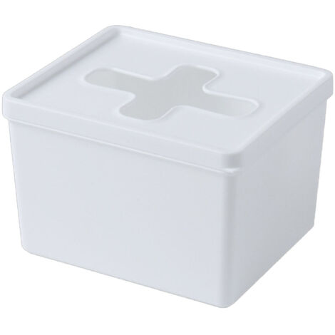 Boîte de rangement multifonction en forme de croix, grande capacité pour sacs poubelles et boîte mouchoirs - PP/PE, usage cuisine/salle de bains