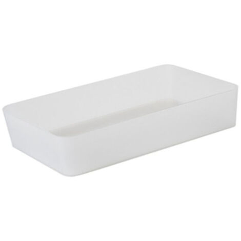 Boîte de rangement multifonction légère organisateur de table pour maison dortoir (Carré) - PP blanc - L/M/S/Carré - Dimensions: 25175cm