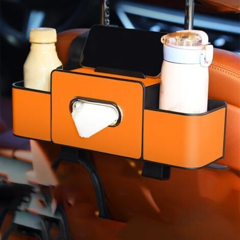 Boîte de rangement multifonctionnelle pour voiture, boîte de rangement pour dossier de siège, porte-gobelet, accessoires de voiture suspendus