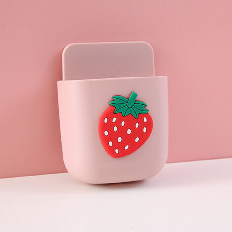 Boîte de Rangement Murale Cute Design Fraise Pink ABS Ecologique Portable Avec Port Charge USB