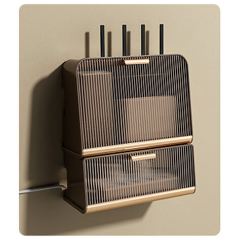 Boîte de Rangement Murale pour Modem WiFi et Multiprise - Capacité Grand (PP/PET, 30x12x22cm)
