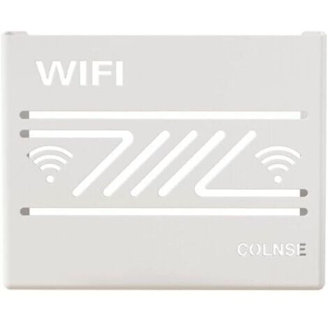 Boîte de rangement murale pour routeur Wi-Fi - Étagère murale décorative - Décoration murale - Multifonction pour routeur - Organisateur de câbles - Blanc