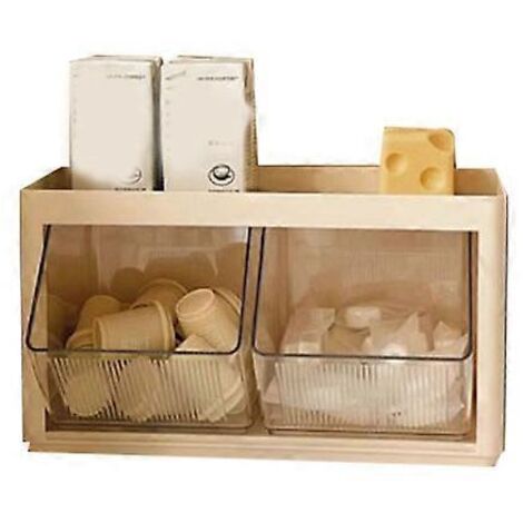 Boîte de rangement murale pour sachets de thé, porte-capsules de café multifonctionnel pour bureau, garde-manger et collations