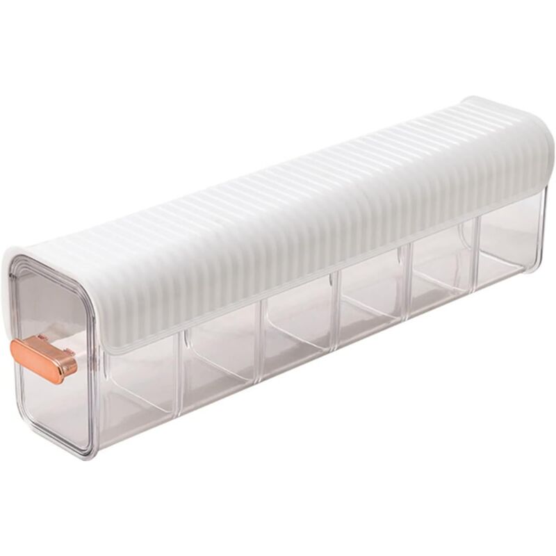 Linghhang - Boîte de rangement murale transparente à 6 compartiments, pas besoin de percer de trous, adaptée aux chaussettes, sous-vêtements,