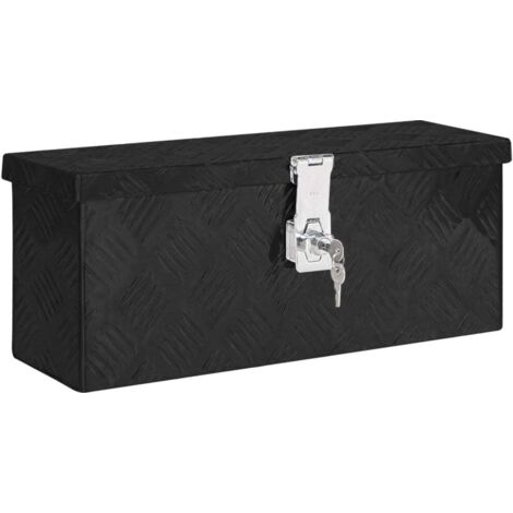 Boîte de rangement Noir 50x15x20,5 cm Aluminium vidaXL