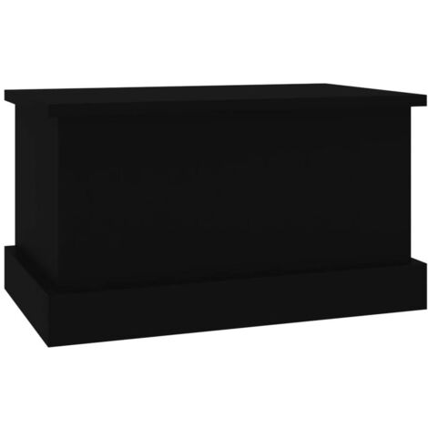 Boîte de rangement noir 50x30x28 bois d'ingénierie