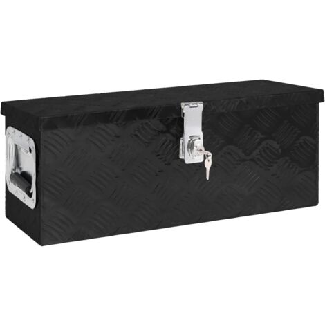 Boîte de rangement Noir 60x23,5x23 cm Aluminium - Noir