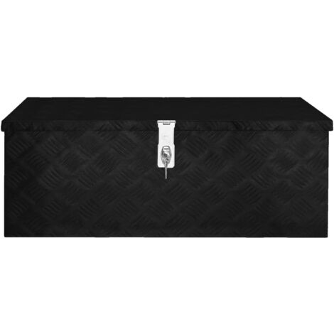 Boîte de rangement Noir 80x39x30 cm Aluminium - Noir