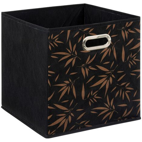Boîte de rangement Noir avec déco 31 x 31 x 31 cm - Five