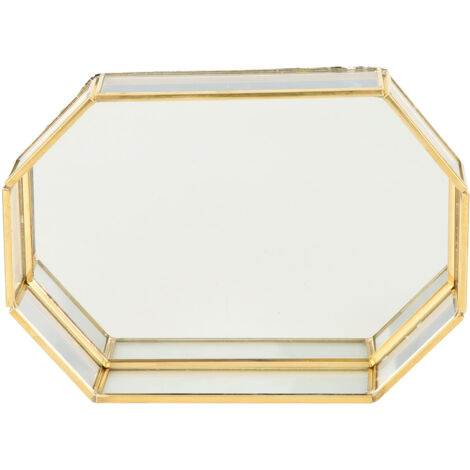Boîte de rangement octogonale mini or pour bijoux, colliers et desserts avec flanelle 20x14x4cm