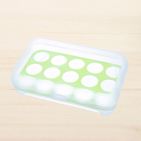 Boîte de Rangement Œufs 15 Cases Plastique Alimentaire Vert Organisateur Cuisine
