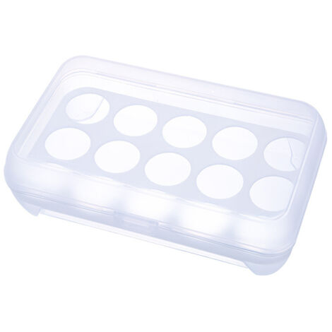 Boîte de Rangement Œufs 15 Cases Plastique Vert - Organisateur Alimentaire Cuisine