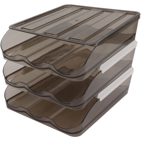 Boîte de Rangement Œufs Transparente Empilable Grande Capacité 3 Étages pour Réfrigérateur