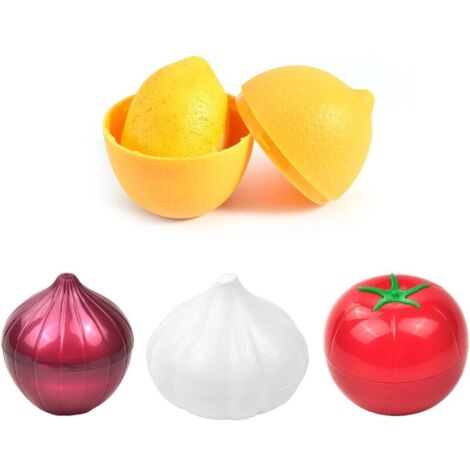 BoîTe De Rangement Oignon Et Ail BoîTes De Stockage De Citron Stockage D'Oignons Et D'Ail RéCipient De Stockage Frais En Plastique Pour Fruits Et LéGumes, Oignon, Citron, Tomate Et Ail (