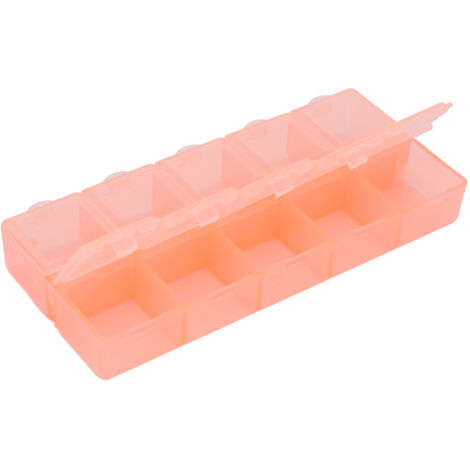 Boîte de Rangement Perles Transparente 10 Cases Portable pour Bijoux et Accessoires