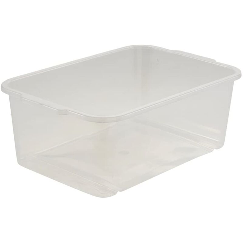 Boîte de rangement, Plastique solide (pp), 4,5 l, 30 x 20 x 11 cm, Wilma, Neutral transparent