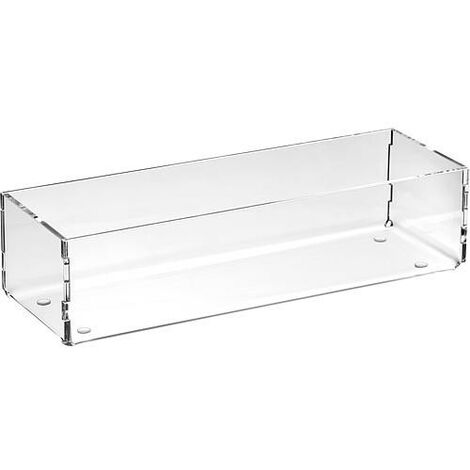 Boite de rangement plexiglas transparent 240x50x80mm – Pour tiroirs coulissants – 1 compartiment – Maximisation de l'espace – Evenes