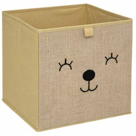 Boîte de Rangement Pliable Animal 29x29cm Marron