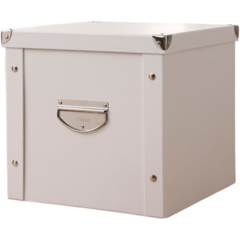 Boîte de rangement pliable, boîte à souvenirs décorative avec couvercle et coins renforcés en métal, bac de rangement en carton avec poignées, boîte cadeau de rangement pour jouets, photos, bureau, ch
