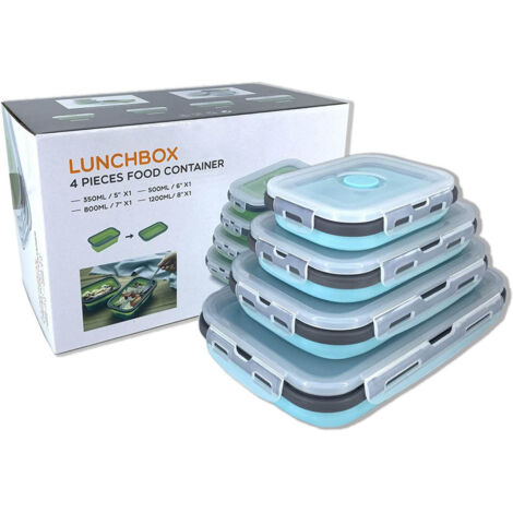 Boîte de rangement pliable en silicone, lot de 4