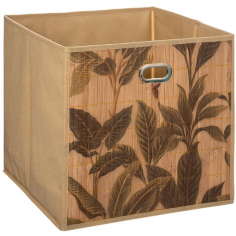 Boîte de Rangement Pliable Haute "Bambou" 31x31cm Naturel