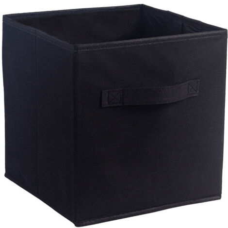 Boîte de rangement pliable noire simple, tiroir en tissu, boîte de rangement pour jouets et vêtements (33 x 33 x 33 cm, 1 pièce)