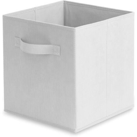 Boîte de rangement pliable pour armoire murale, rangement pour penderie, panier de rangement cubique, 27 x 27 x 28 cm, blanc