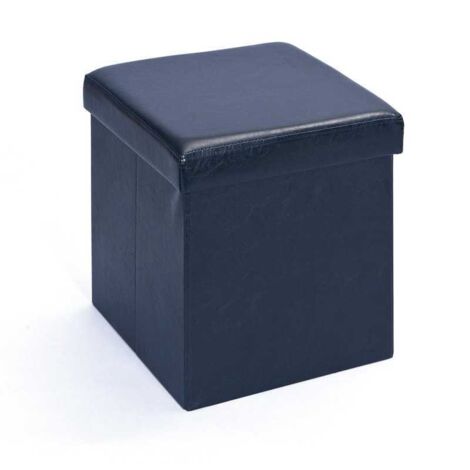 Boîte de rangement pliable simili cuir noir Santy