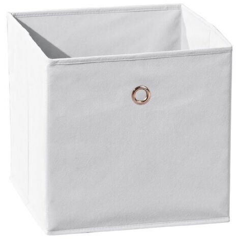 Boîte de rangement pliable tissu blanc Peggy