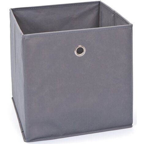 Boîte de rangement pliable tissu gris Peggy