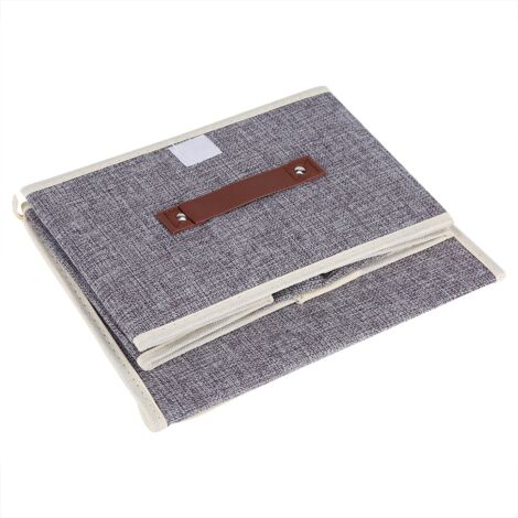 Boîte de Rangement Pliable Tissu pour Vêtements, Jouets, Livres - Organisateur Armoire (Gris)