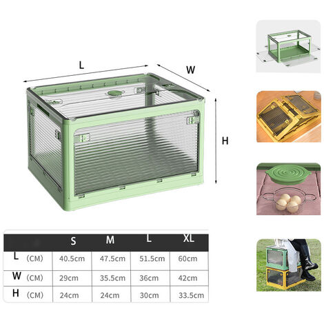 Boîte de rangement pliante extérieure camping vêtements stockage de voiture boîte de finition transparente