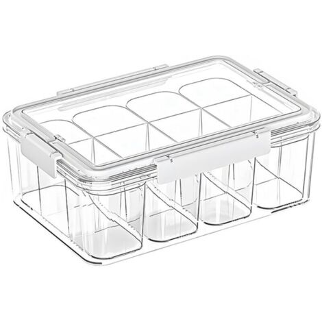 Boîte de rangement polyvalente, organiseurs transparents pour travaux manuels, conteneurs portables en acrylique avec 4 boîtes intérieures