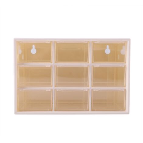 Boîte de rangement portable 9 cases pour bijoux et cosmétiques blanc