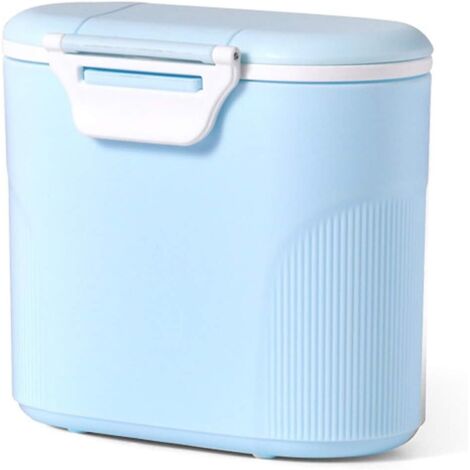 Boîte de rangement portable en poudre de lait 600ML avec niveleur et cuillère (bleu)