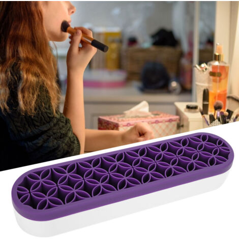 Boîte de Rangement pour Accessoires Coiffure - Organisateur Porte-ciseaux et Brosses - Violet